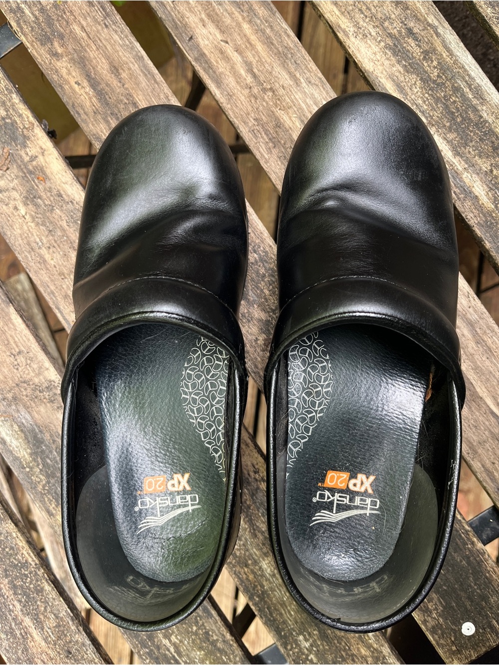Dansko Black Leather Clogs with XP 2.0 Footbed
